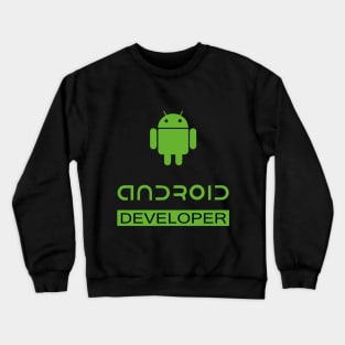 Android developer text programmer logo Crewneck Sweatshirt